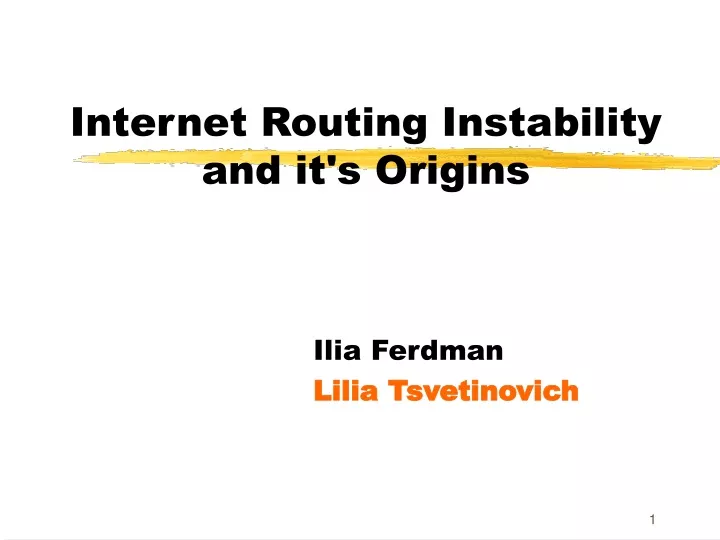 internet routing instability and it s origins