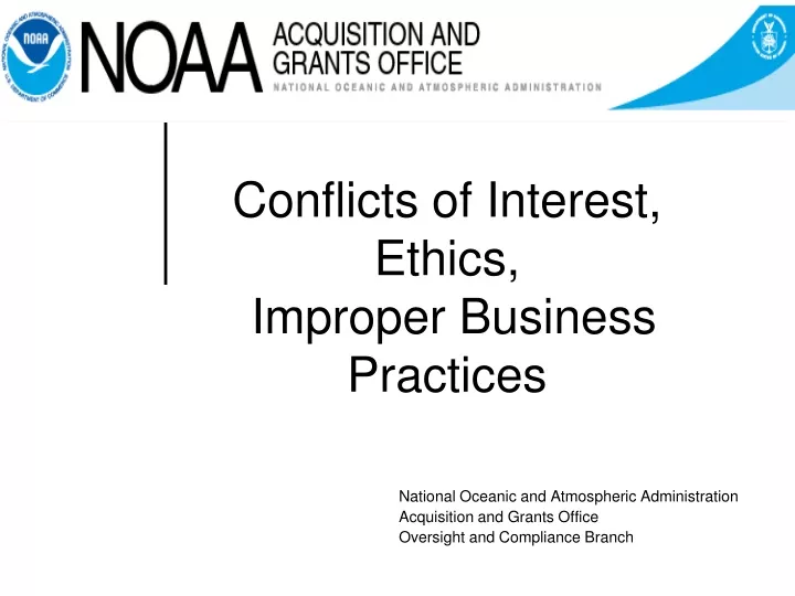 conflicts of interest ethics improper business practices