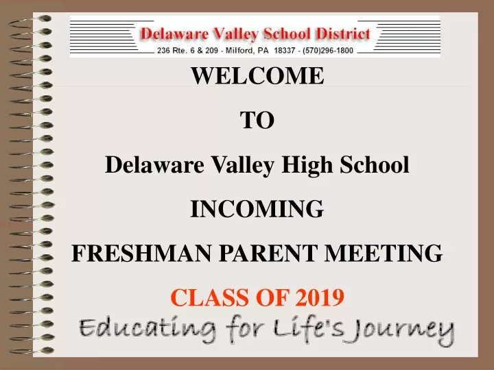 welcome to delaware valley high school incoming