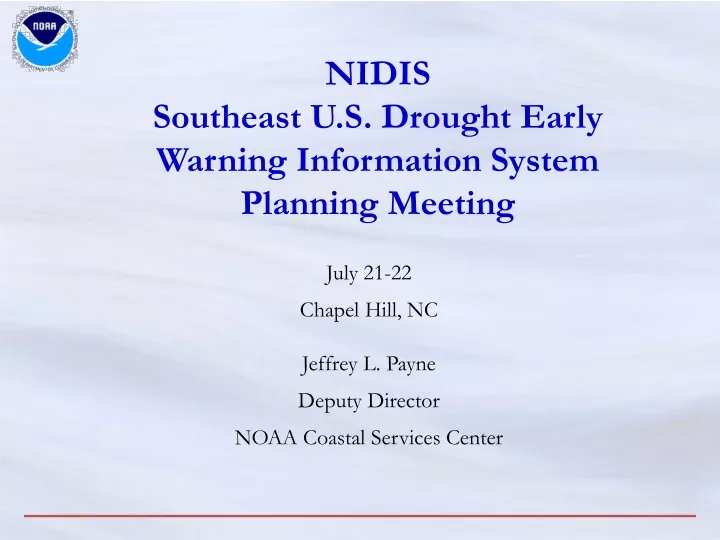nidis southeast u s drought early warning information system planning meeting