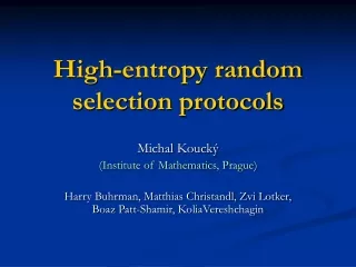 High-entropy random selection protocols