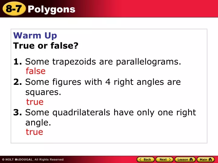 warm up true or false 1 some trapezoids