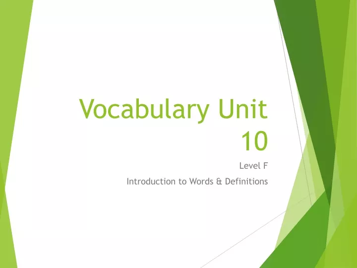 vocabulary unit 10