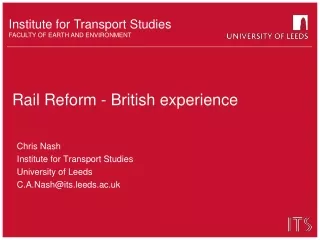 Rail Reform - British experience
