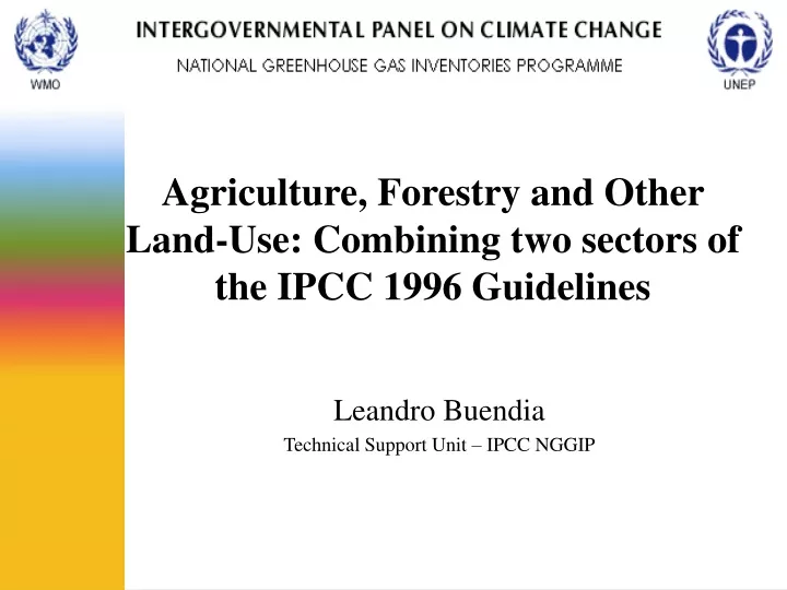 agriculture forestry and other land use combining two sectors of the ipcc 1996 guidelines