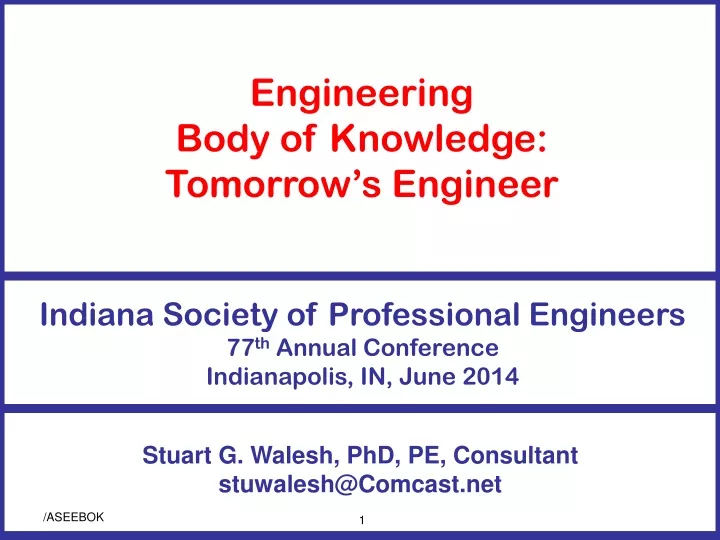 engineering body of knowledge tomorrow s engineer