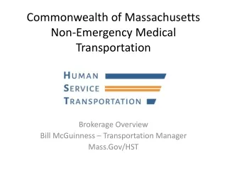 Commonwealth of Massachusetts Non-Emergency Medical Transportation