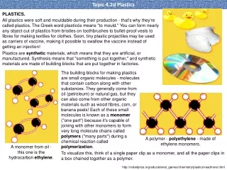 Topic 4.2d Plastics