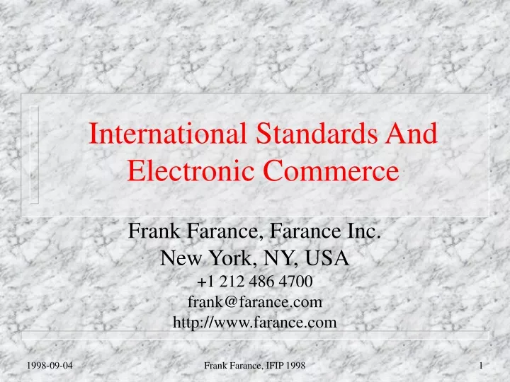 international standards and electronic commerce