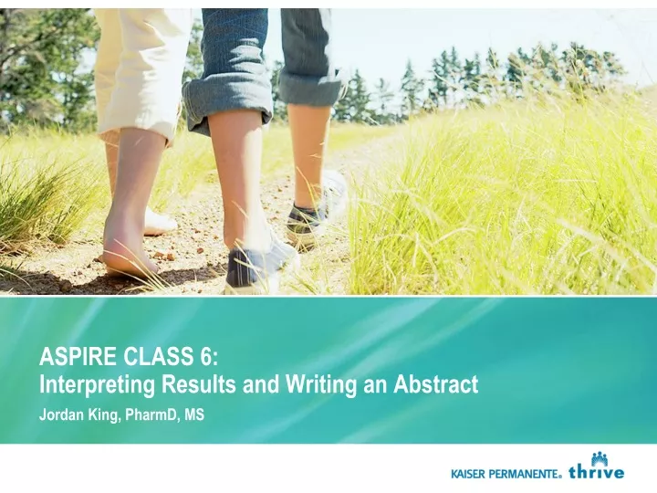 aspire class 6 interpreting results and writing an abstract