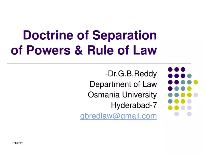 doctrine of separation of powers rule of law