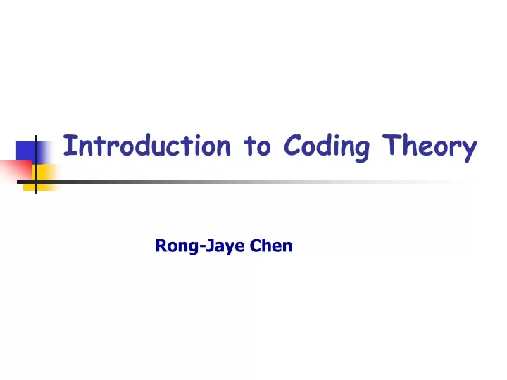 introduction to coding theory