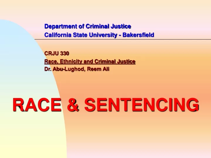 department of criminal justice california state