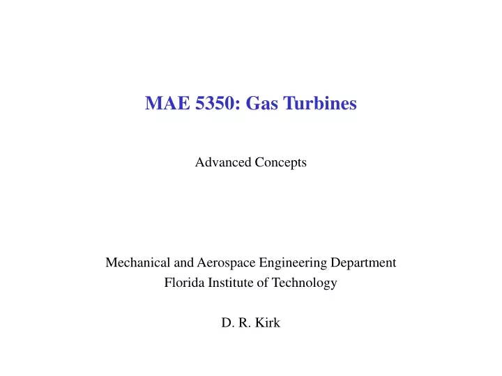mae 5350 gas turbines