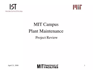 MIT Campus Plant Maintenance Project Review