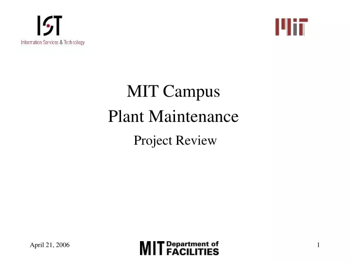 mit campus plant maintenance project review