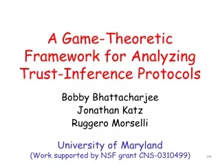 A Game-Theoretic Framework for Analyzing Trust-Inference Protocols