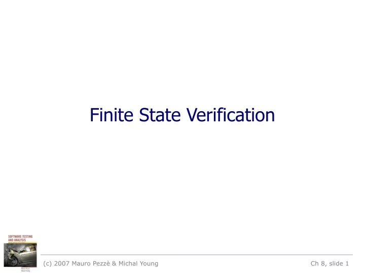 finite state verification