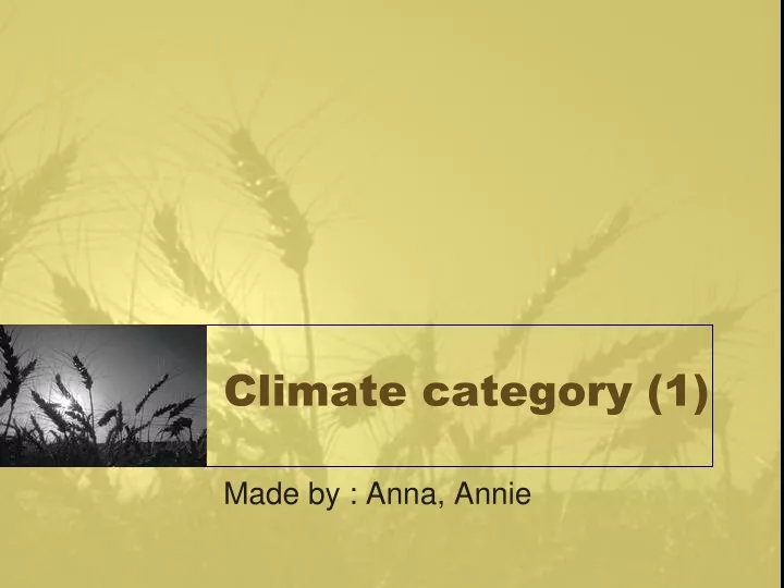 climate category 1