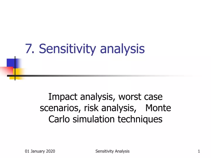 7 sensitivity analysis