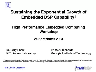 Sustaining the Exponential Growth of Embedded DSP Capability †