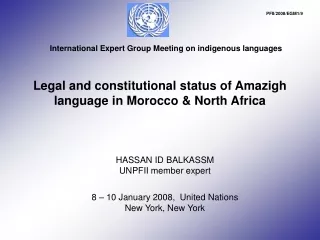 Legal and constitutional status of Amazigh language in Morocco &amp; North Africa