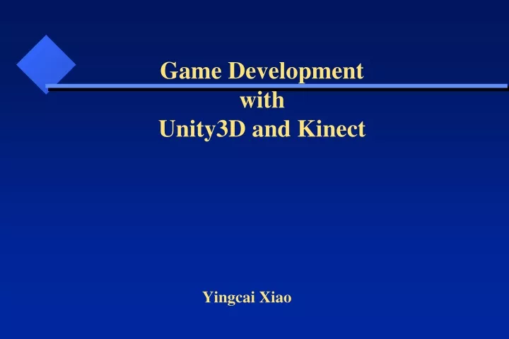 game development with unity3d and kinect