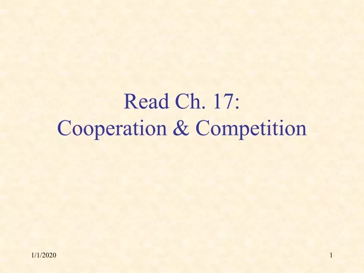 read ch 17 cooperation competition