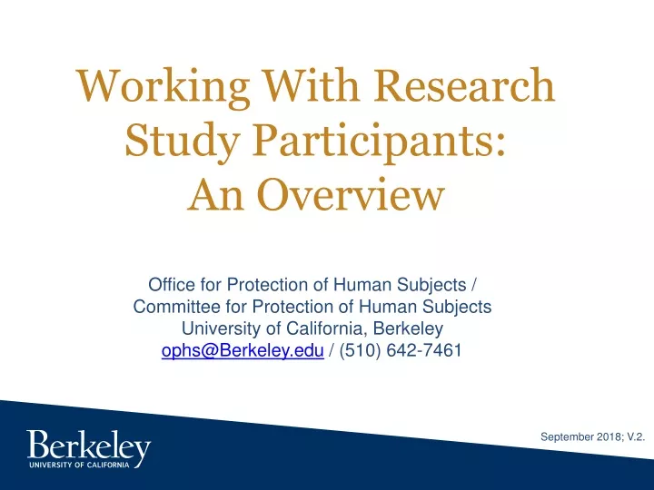 working with research study participants an overview