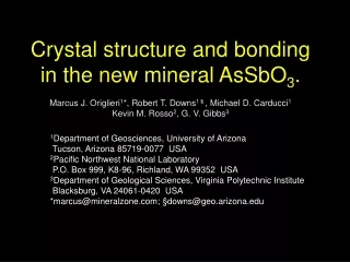 1 Department of Geosciences, University of Arizona  Tucson, Arizona 85719-0077  USA