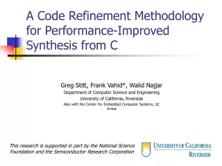 A Code Refinement Methodology for Performance-Improved Synthesis from C