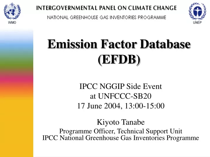 emission factor database efdb