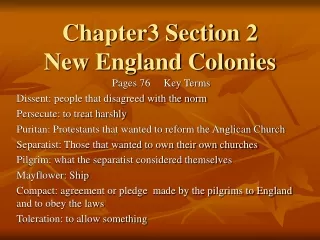 Chapter3 Section 2 New England Colonies