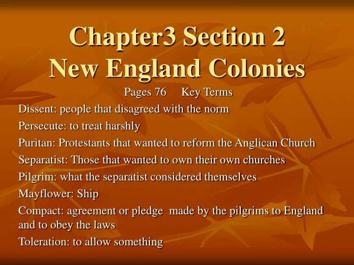 chapter3 section 2 new england colonies