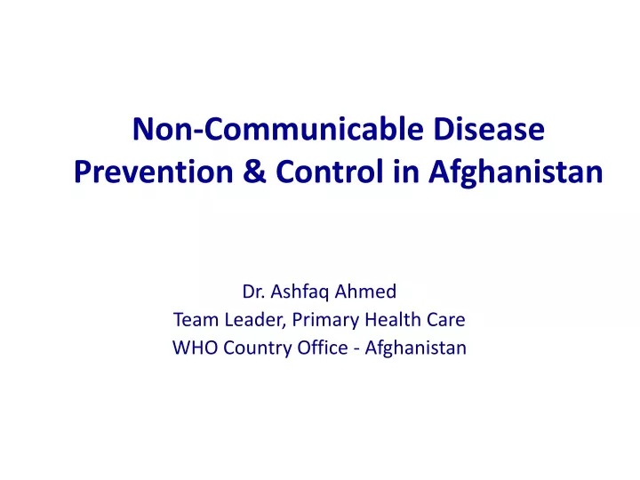 non communicable disease prevention control in afghanistan