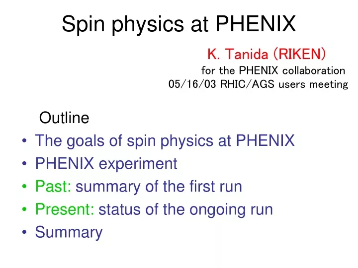 spin physics at phenix