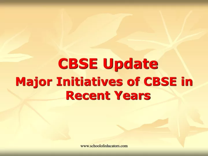 cbse update major initiatives of cbse in recent