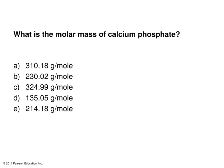 what is the molar mass of calcium phosphate