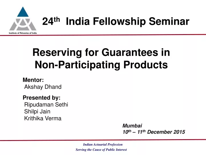 24 th india fellowship seminar