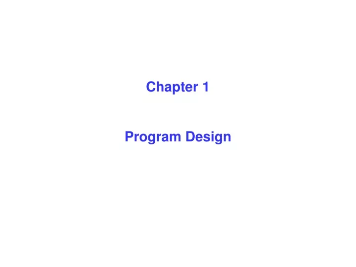 chapter 1 program design
