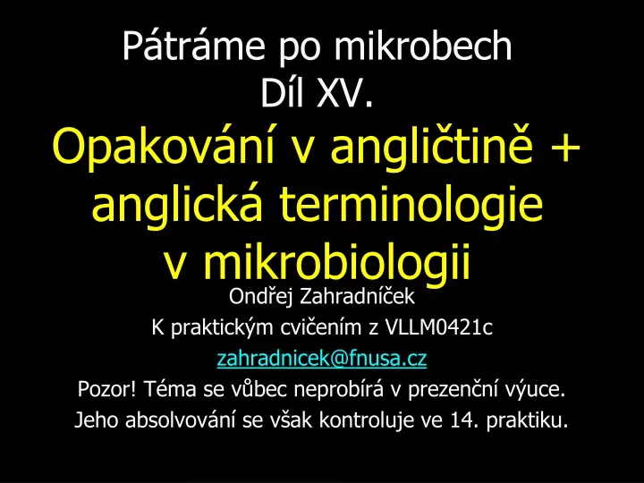 p tr me po mikrobech d l xv opakov n v angli tin anglick terminologie v mikrobiologii