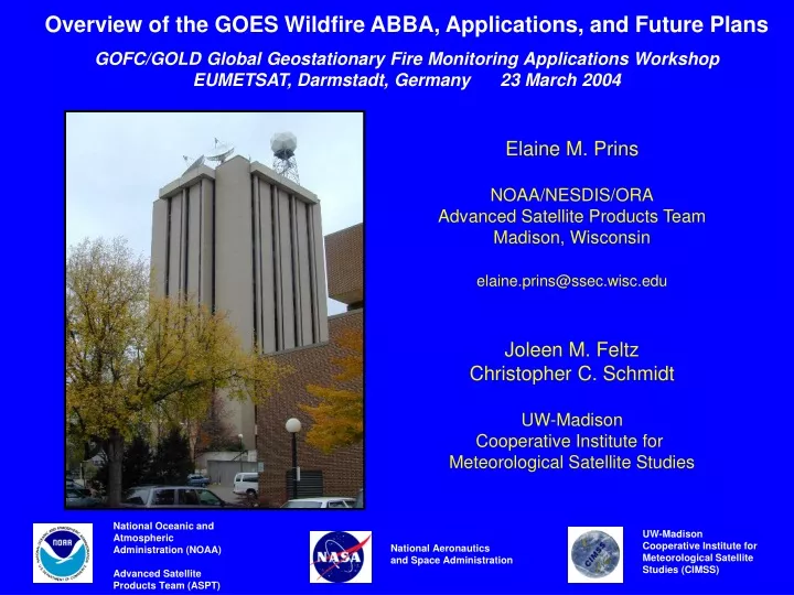 overview of the goes wildfire abba applications
