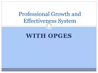 Professional Growth and Effectiveness System