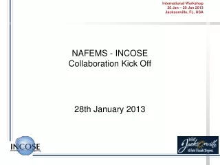 NAFEMS - INCOSE Collaboration Kick Off