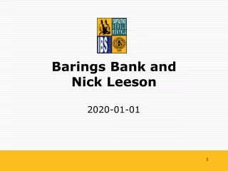 Barings Bank and Nick Leeson