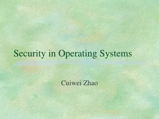 Security in Operating Systems