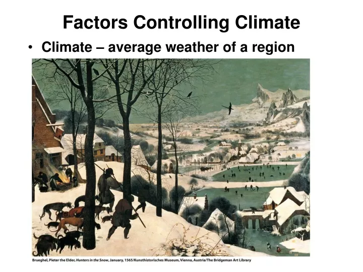 factors controlling climate