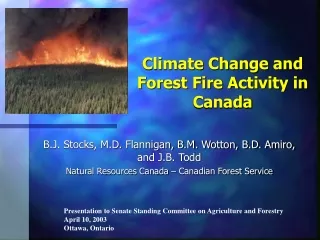Climate Change and Forest Fire Activity in Canada