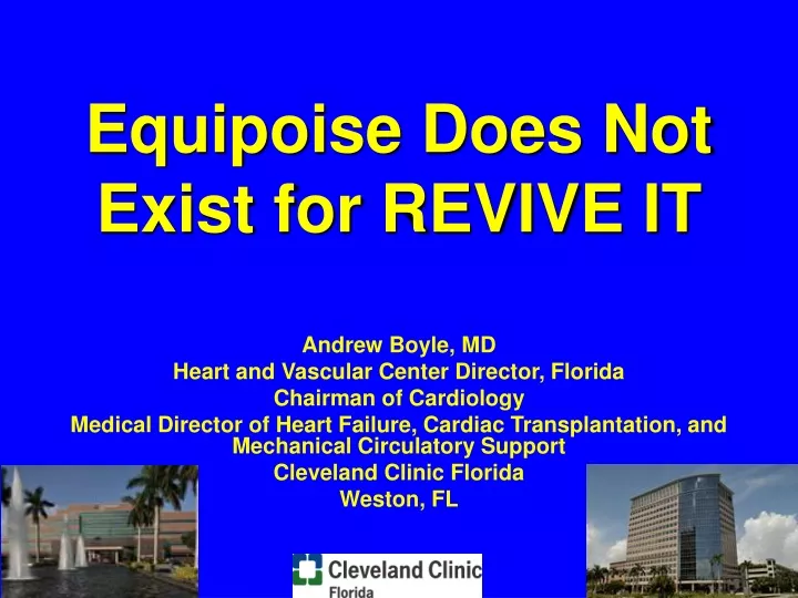 equipoise does not exist for revive it
