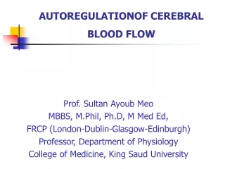 AUTOREGULATIONOF CEREBRAL BLOOD FLOW